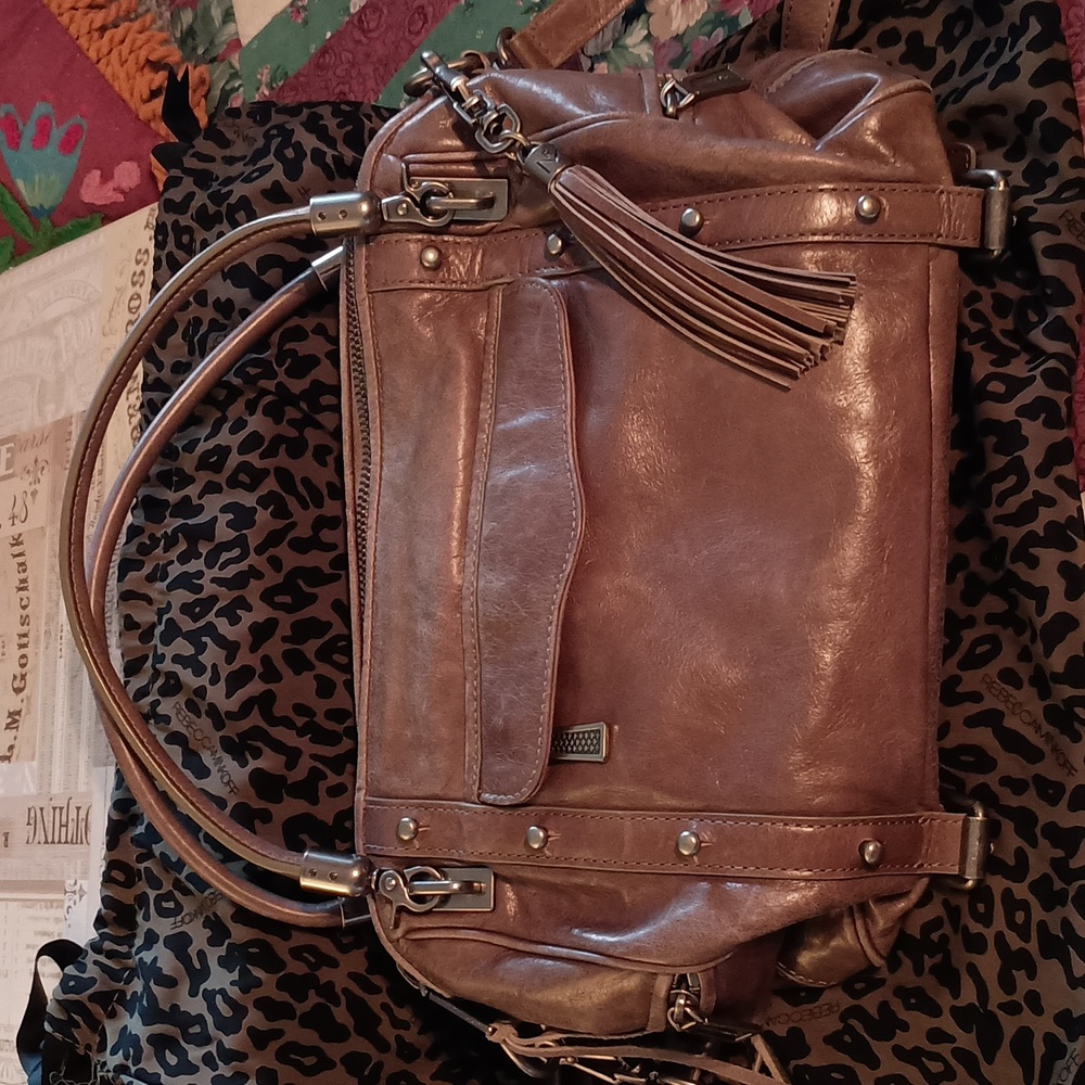 Rebecca Minkoff Cement Gray Cupid satchel with dust bag and tags